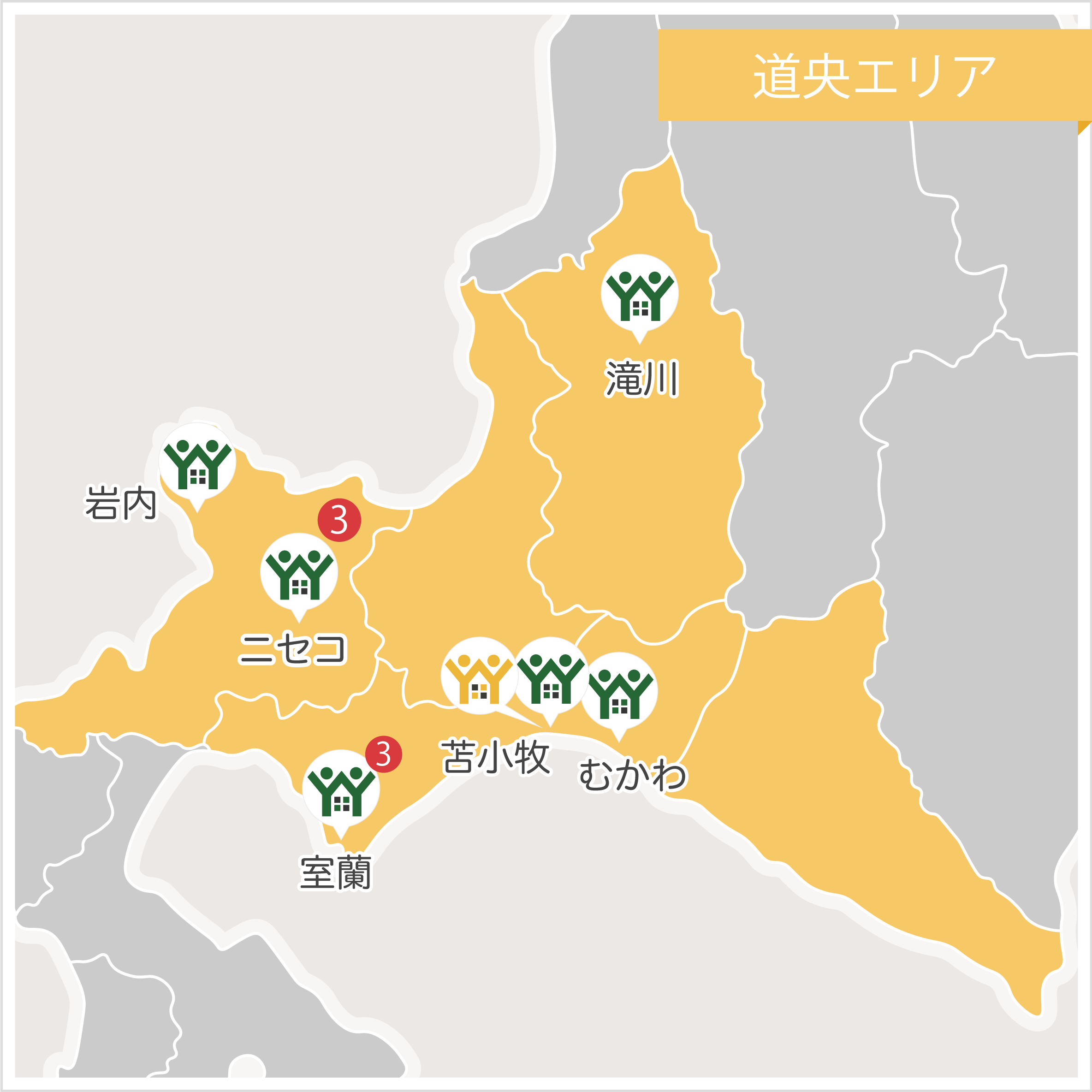 道央エリアの地図