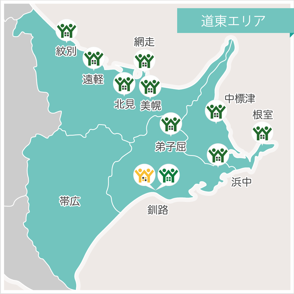 道東エリアの地図
